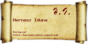 Hernesz Iduna névjegykártya